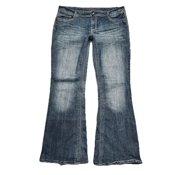 Vanity Dakota Low Rise Flared Jeans 30 (36x31) Hemmed Blue Denim Womens - Picture 2 of 9